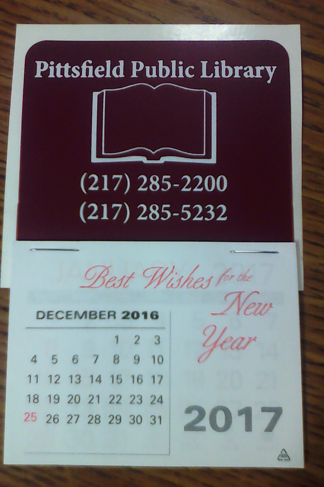 Stick On Calendars Pittsfield Library