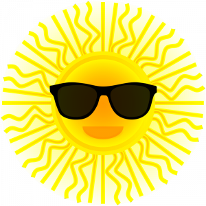 Sun with sunglasses